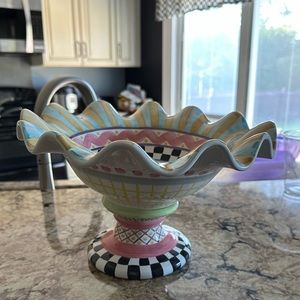 Mackenzie Childs Taylor Fluted Compote